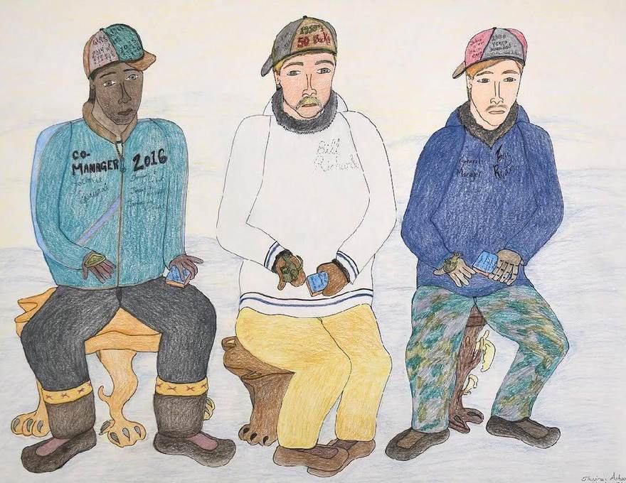 Untitled (Joemie Tapaungai, Bill Ritchie, Terry Ryan) by Shuvinai Ashoona